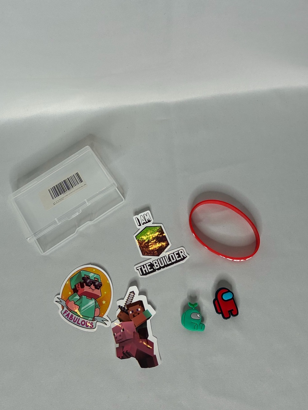 Kids Red Silicone Bracelet with Gaming Stickers Pack